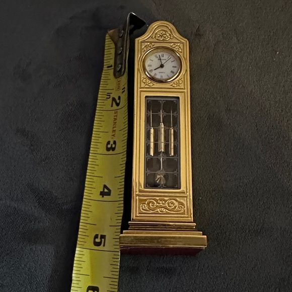 Bulova Gold Mini Grandfather Clock - Picture 8 of 11